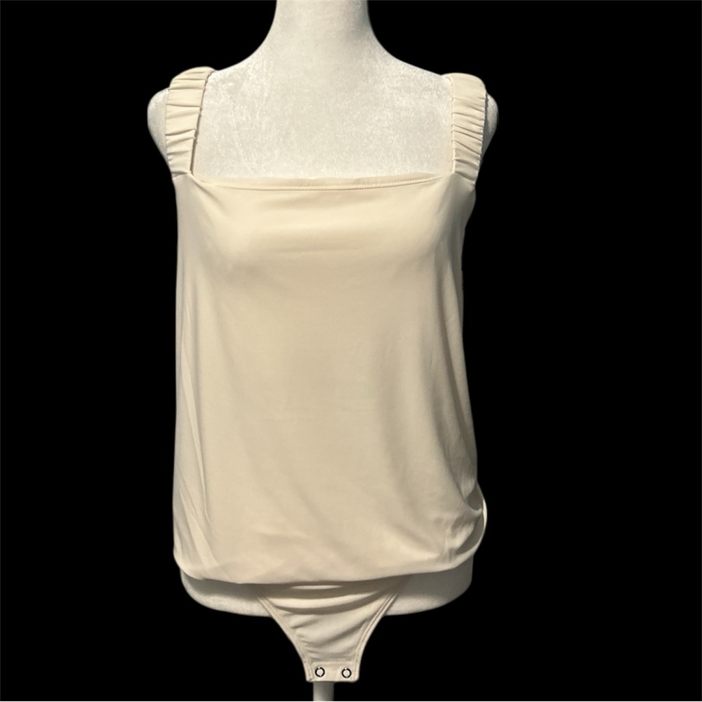 Express Square Neck Elastic Strap Bodysuit